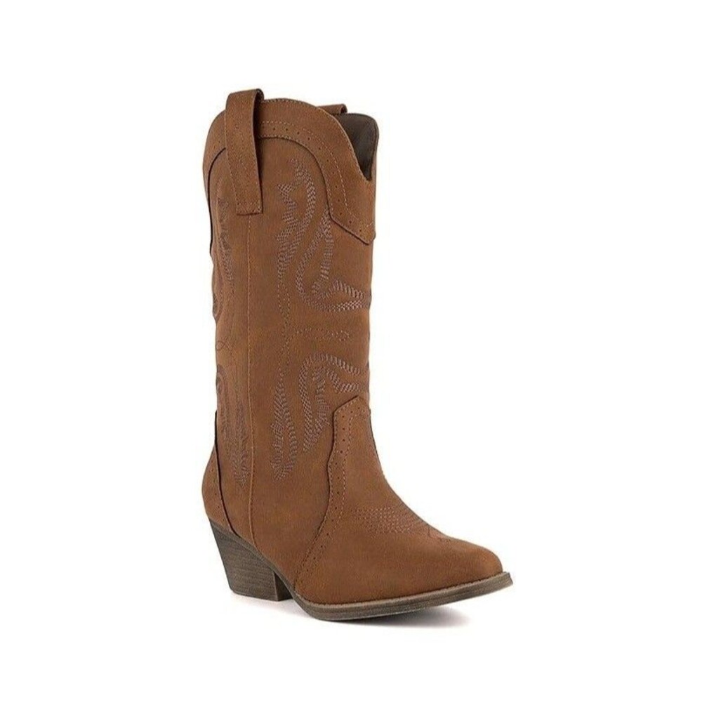 Sugar Womens 7.5 M Cognac Brown Tammy Pull On Cowboy Boots NIB OB0
